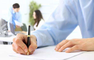 businessman writing a letter